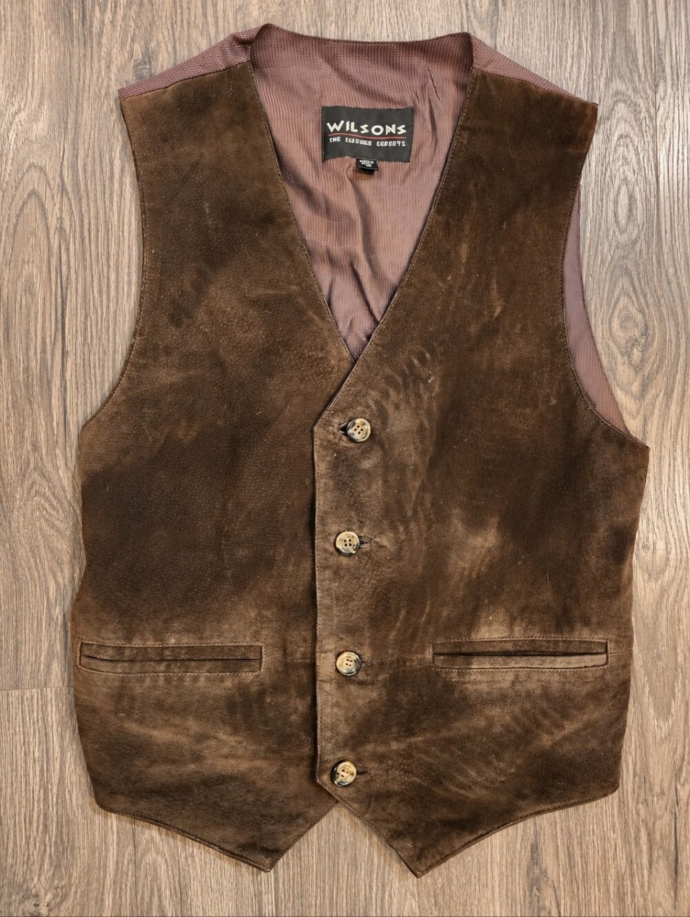 Wilsons Leather Brown Suede Vest – Men’s Medium